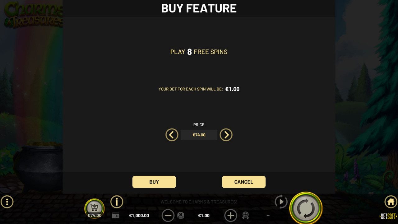 BetSoft Charms and Treasures Screenshot