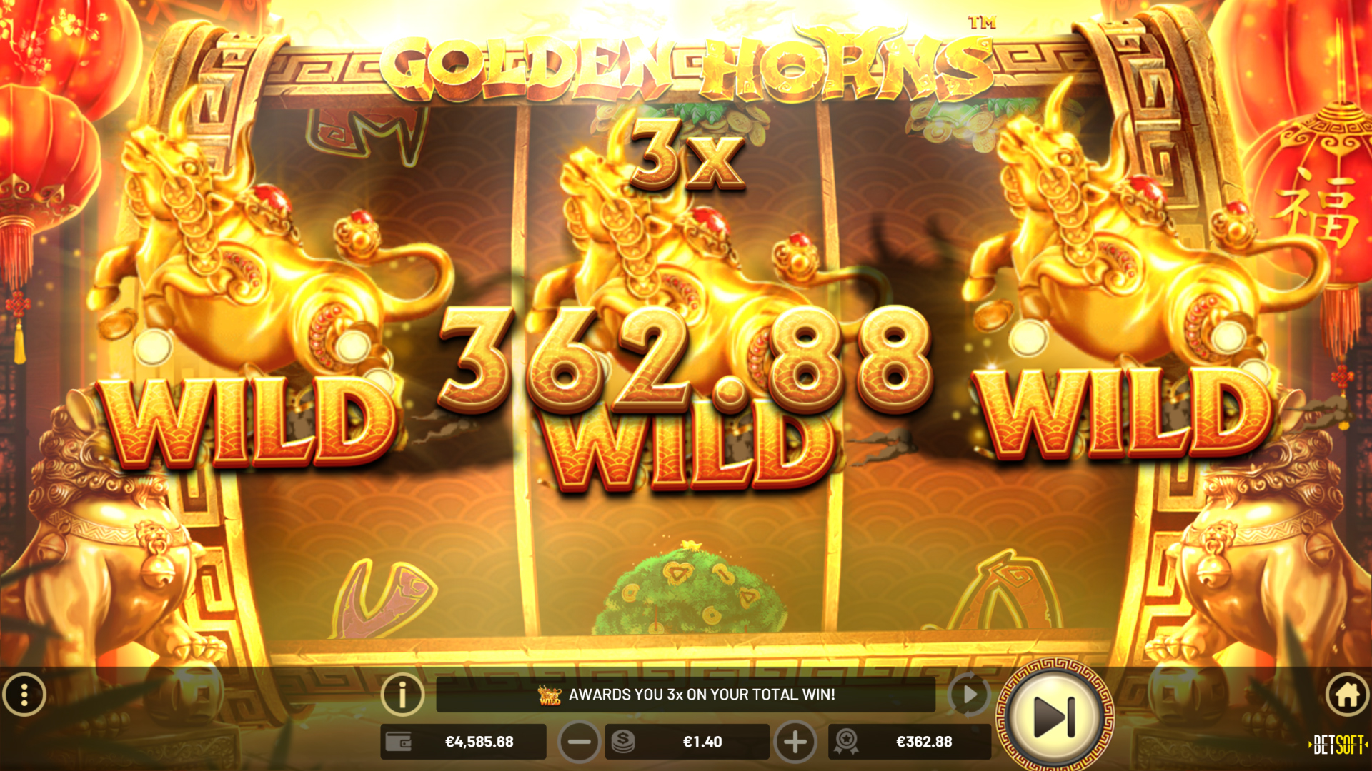 BetSoft Golden Horns Screenshot