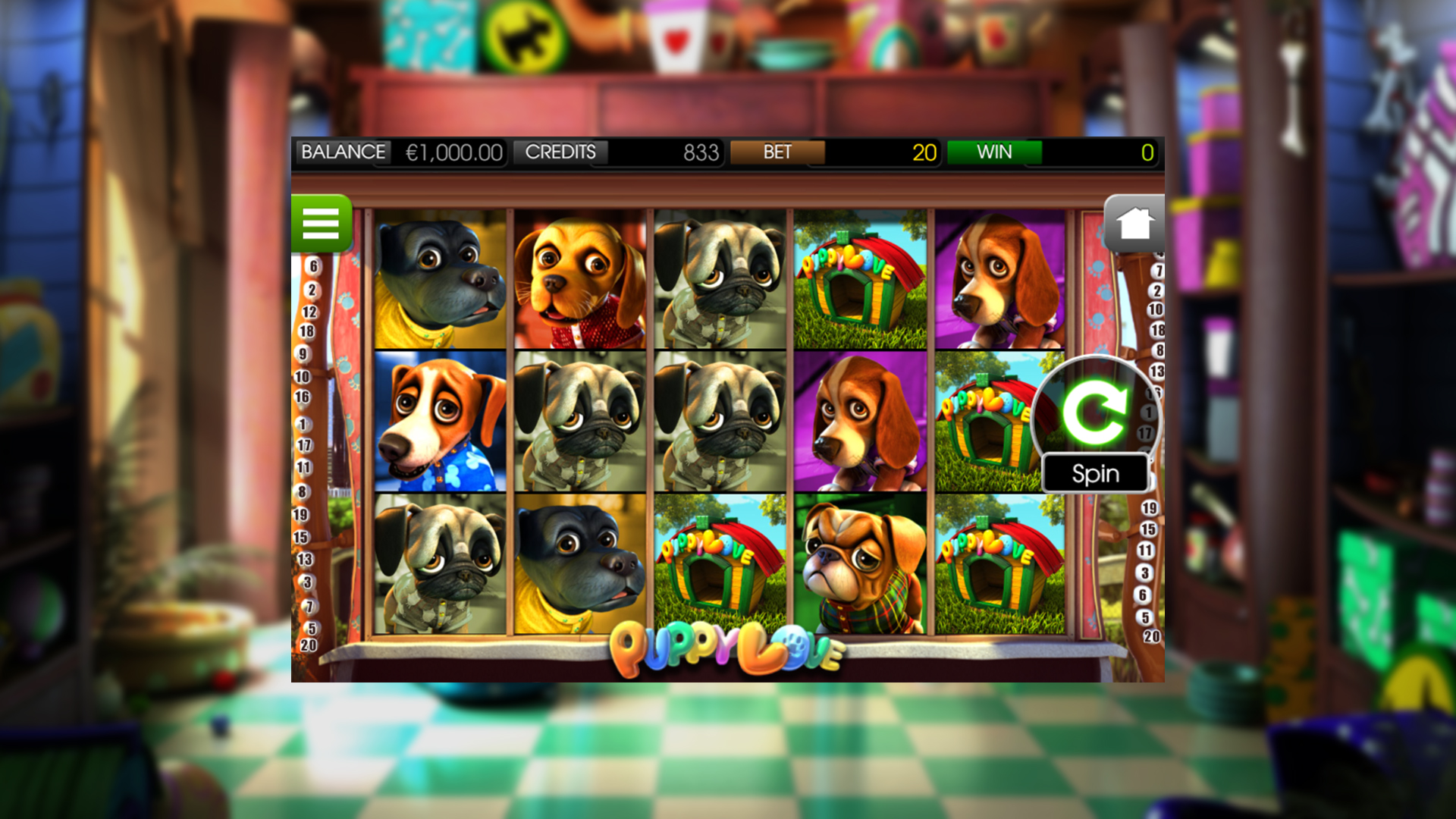 BetSoft Puppy Love Screenshot