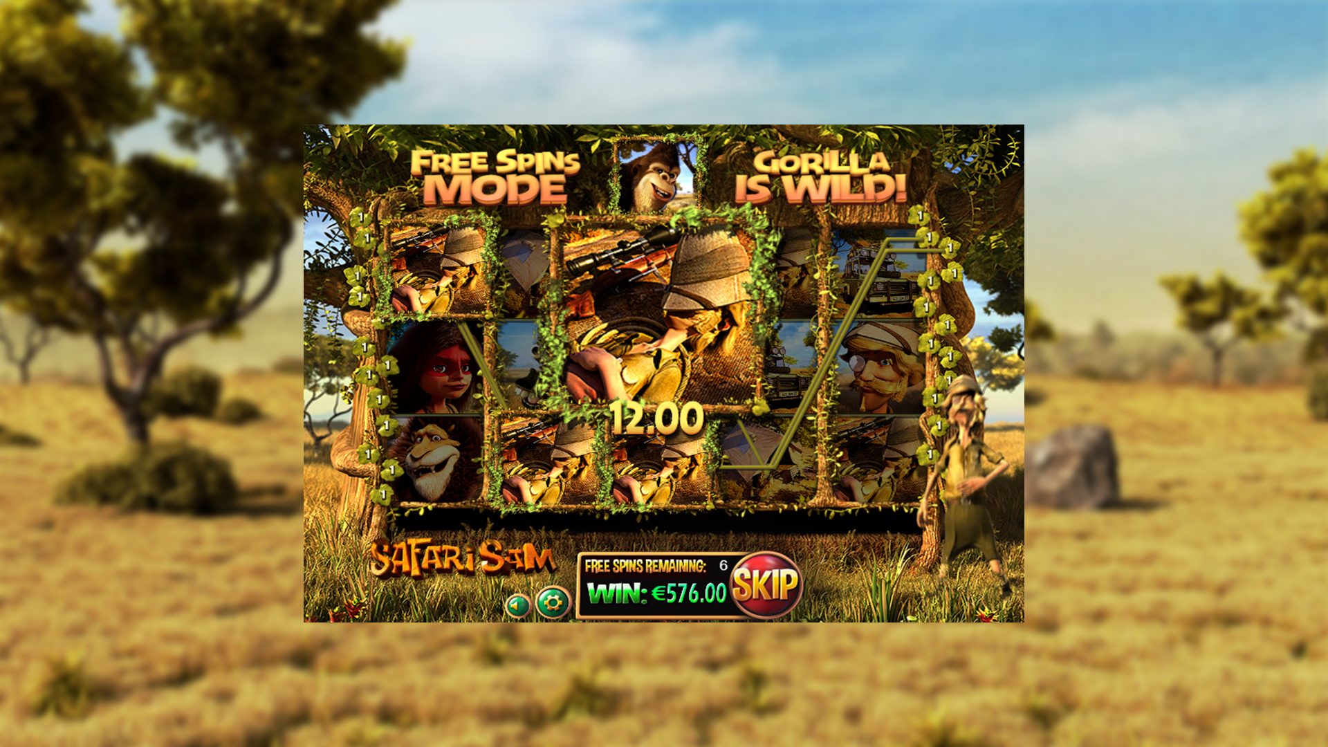 BetSoft Safari Sam Screenshot