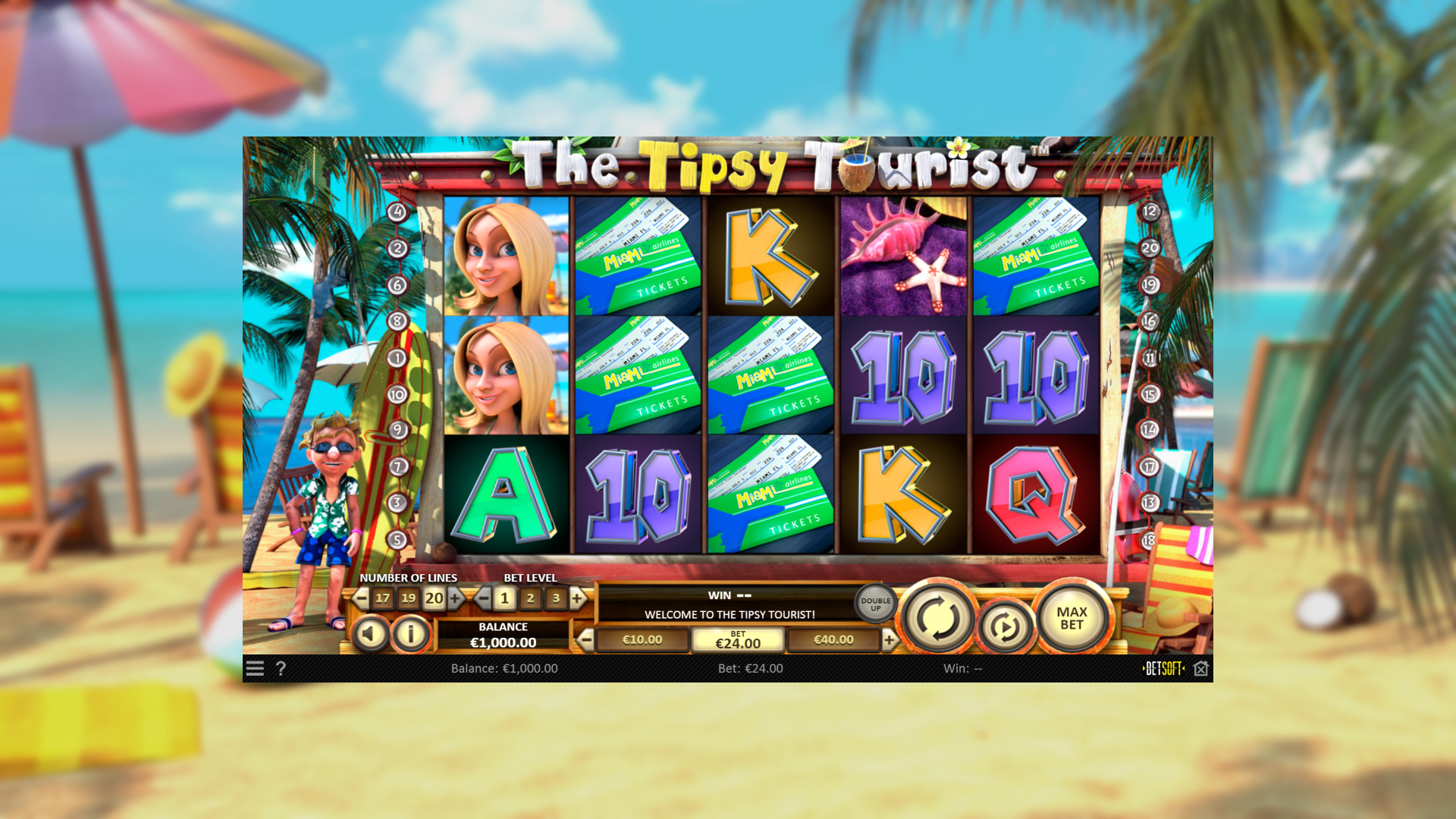 BetSoft The Tipsy Tourist Screenshot