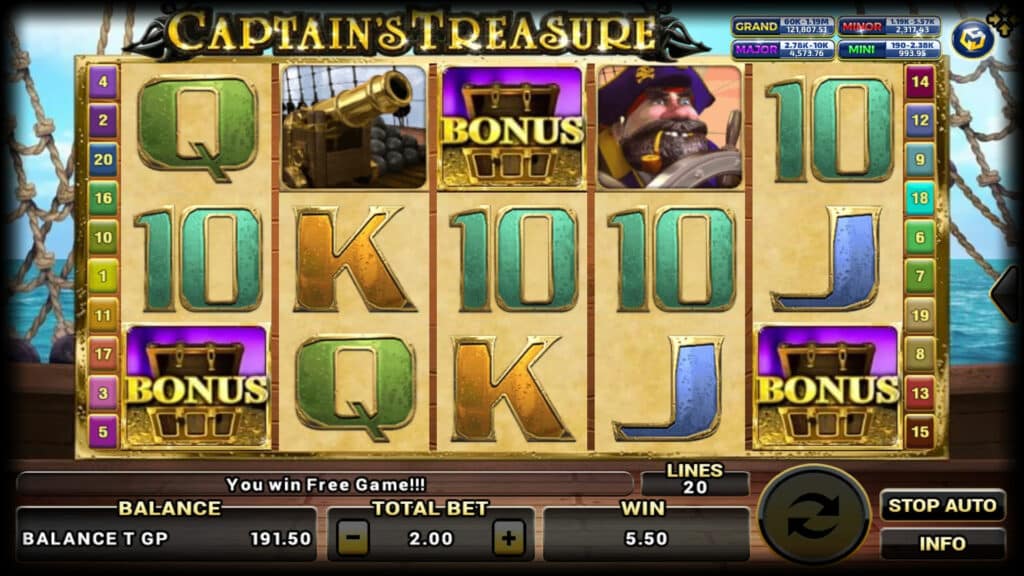 Captains Treasure Progressive Screenshot